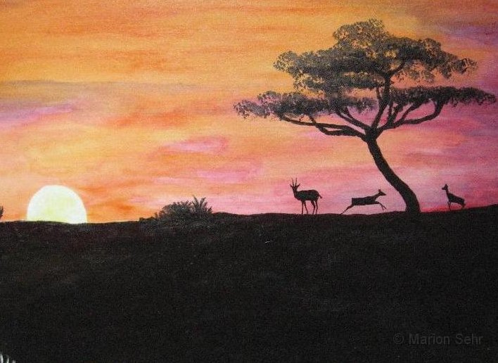 Afrikanischer_Sonnenuntergang.JPG - Afrikanischer Sonnenuntergang, 60x80