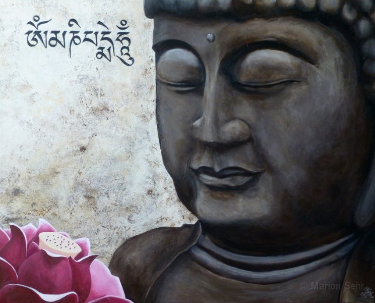 Buddha2014.JPG - Buddha mit Lotusblüte II. 80 x 100