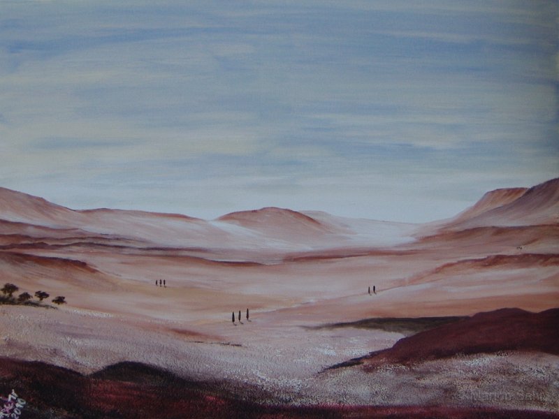 Landschaft,Klimmer.JPG - Landschaft (nach Klimmer), Mischtechnik,60 x 80